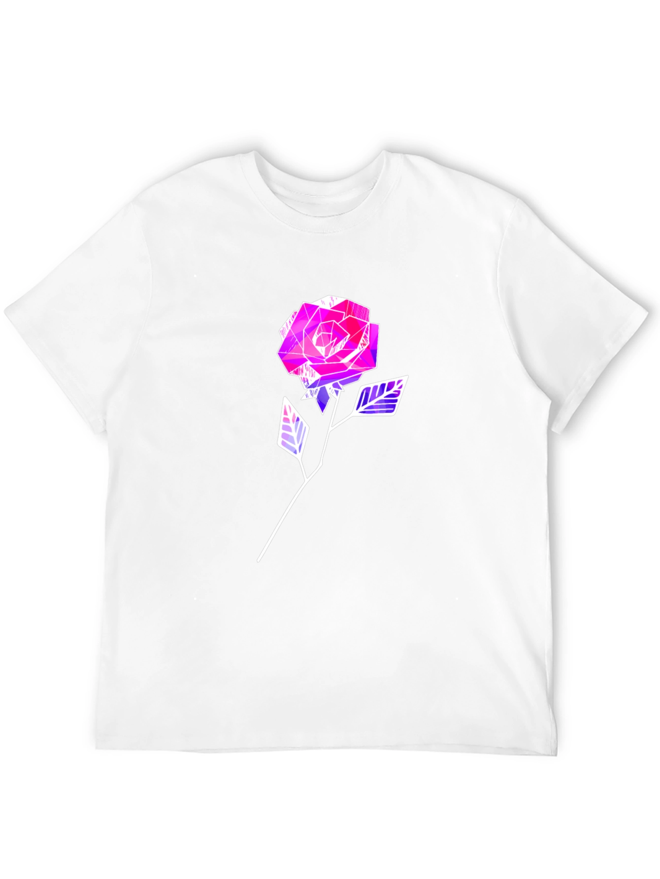Geometric Rose Graphic Tee - Modern Style