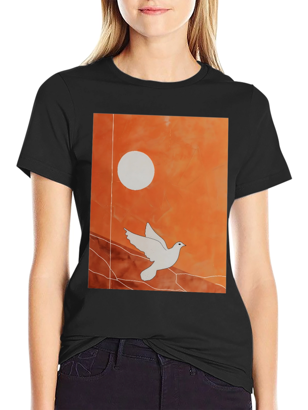 Dove Graphic Tee - Stylish Black T-Shirt