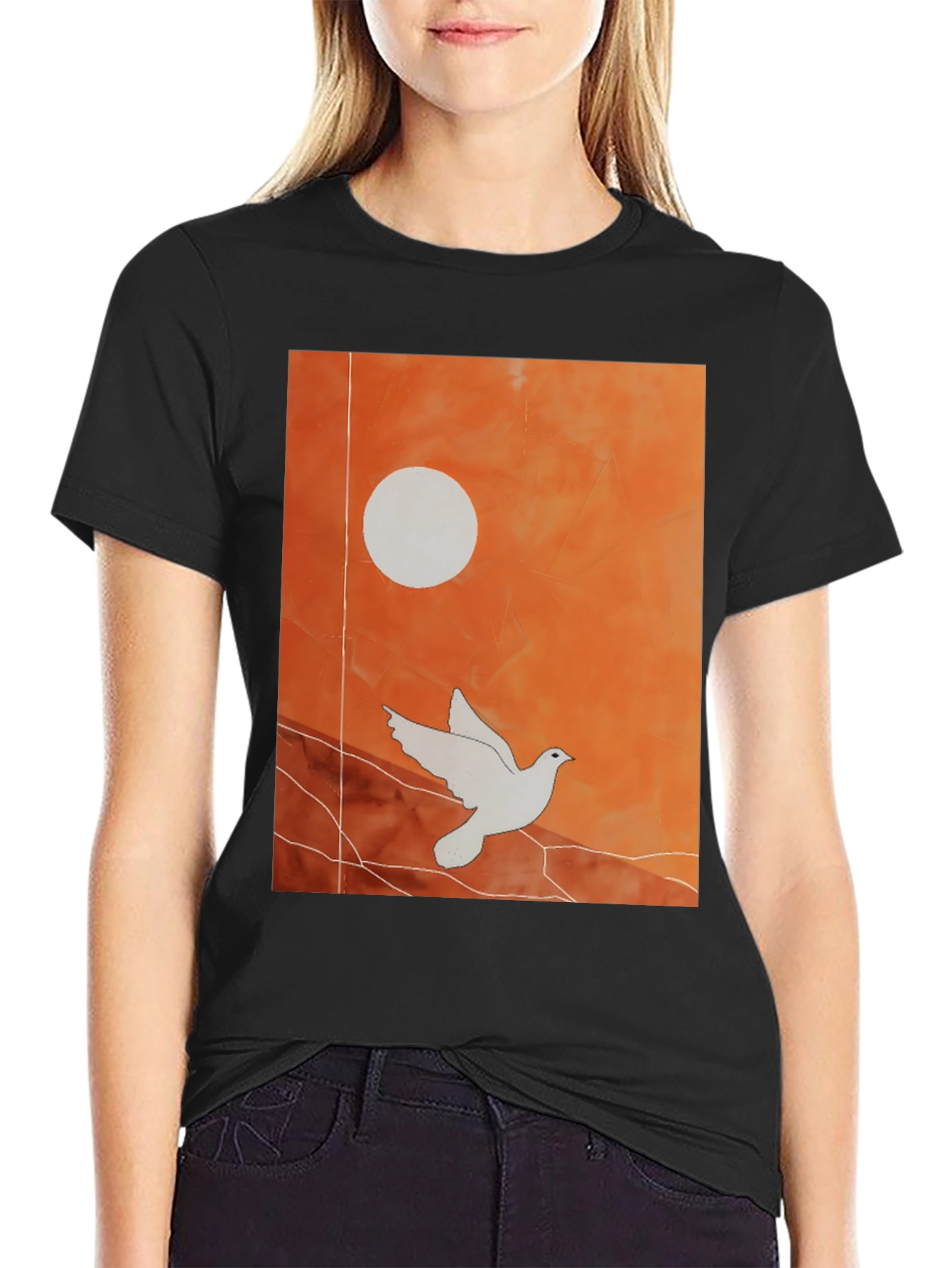 Dove Graphic Tee - Stylish Black T-Shirt