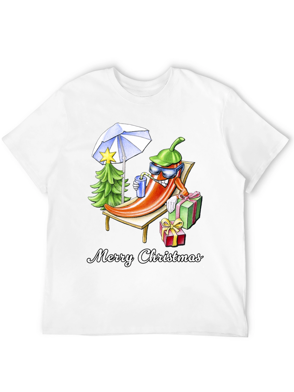 Holiday Heat T-Shirt: Merry Christmas Pepper Design