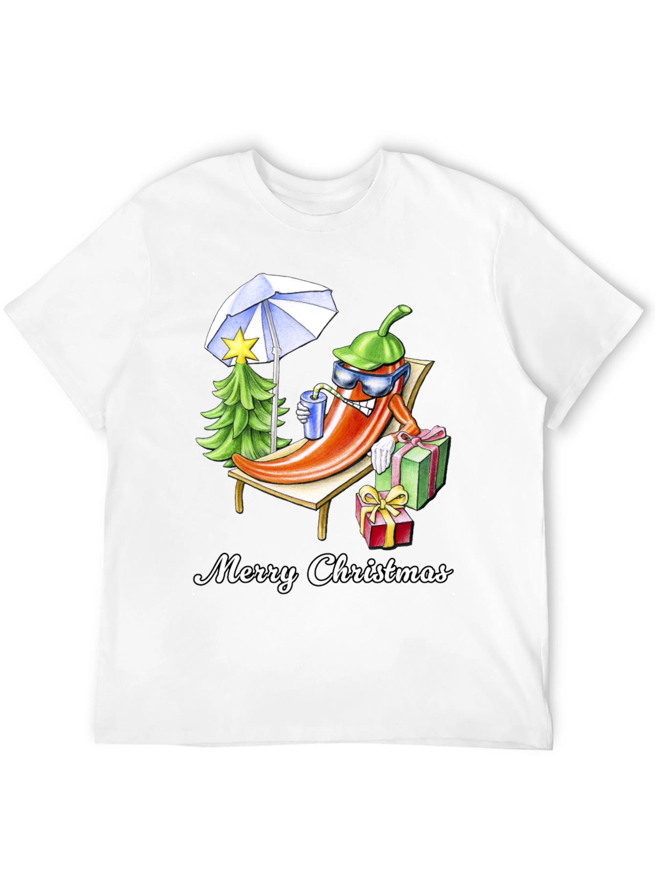 Holiday Heat T-Shirt: Merry Christmas Pepper Design