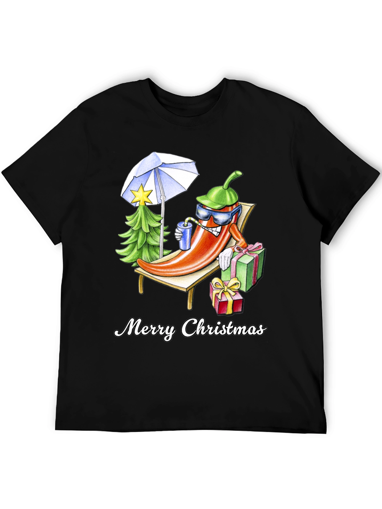 Holiday Heat T-Shirt: Merry Christmas Pepper Design