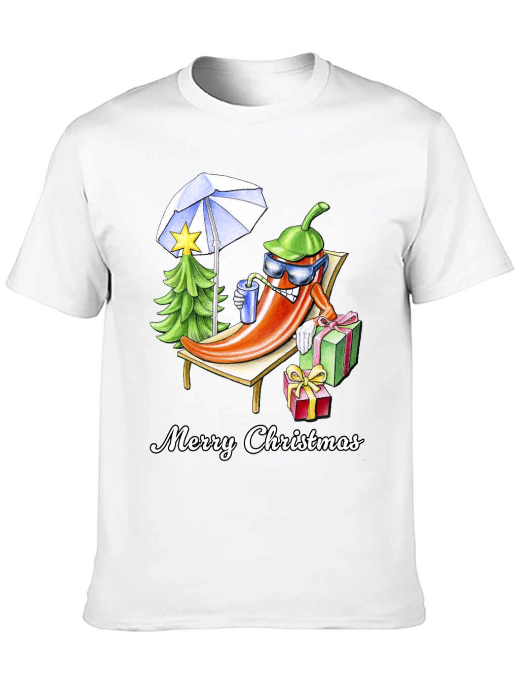 Holiday Heat T-Shirt: Merry Christmas Pepper Design