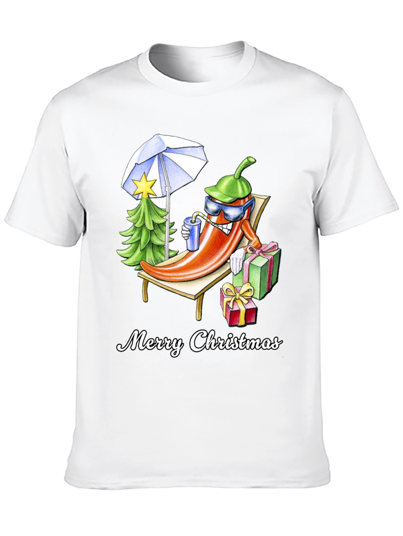 Holiday Heat T-Shirt: Merry Christmas Pepper Design