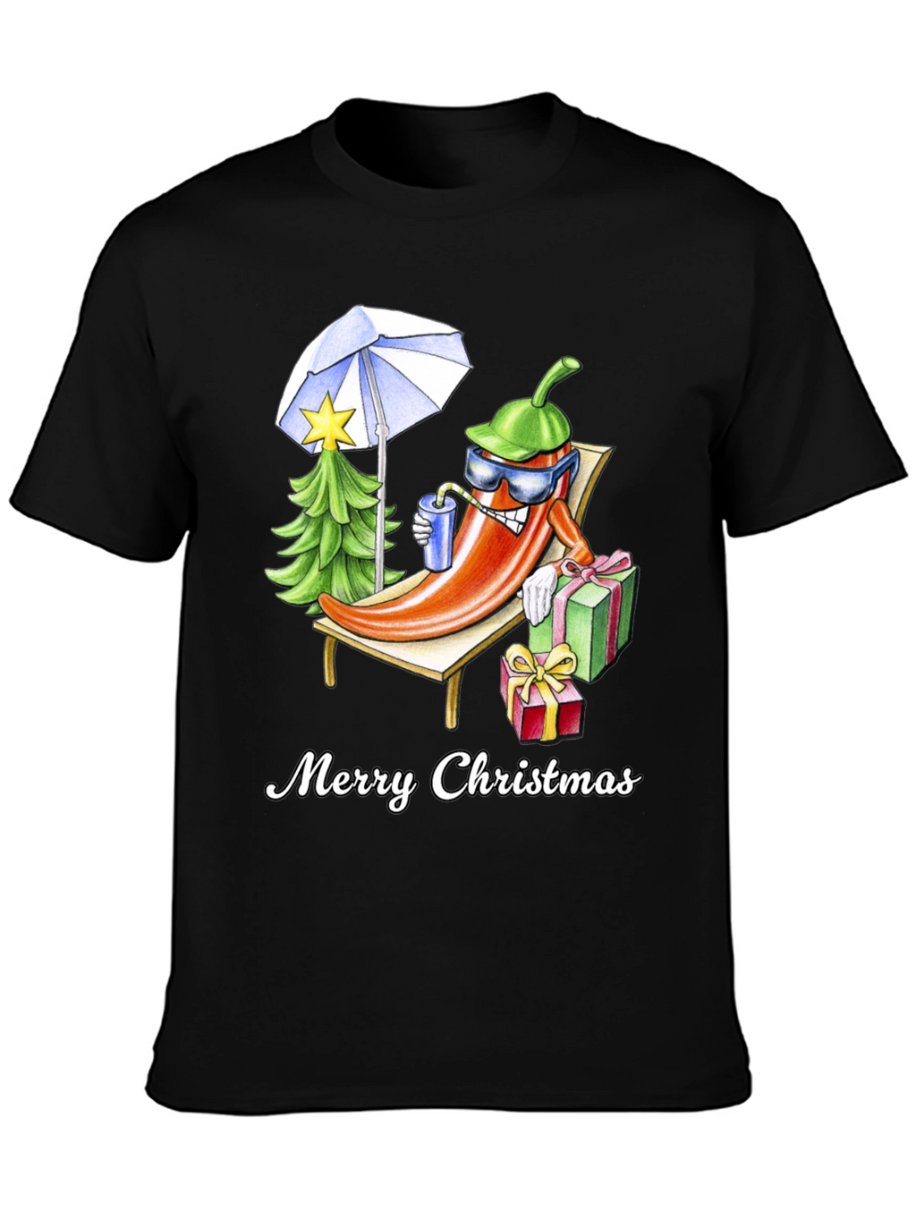 Holiday Heat T-Shirt: Merry Christmas Pepper Design