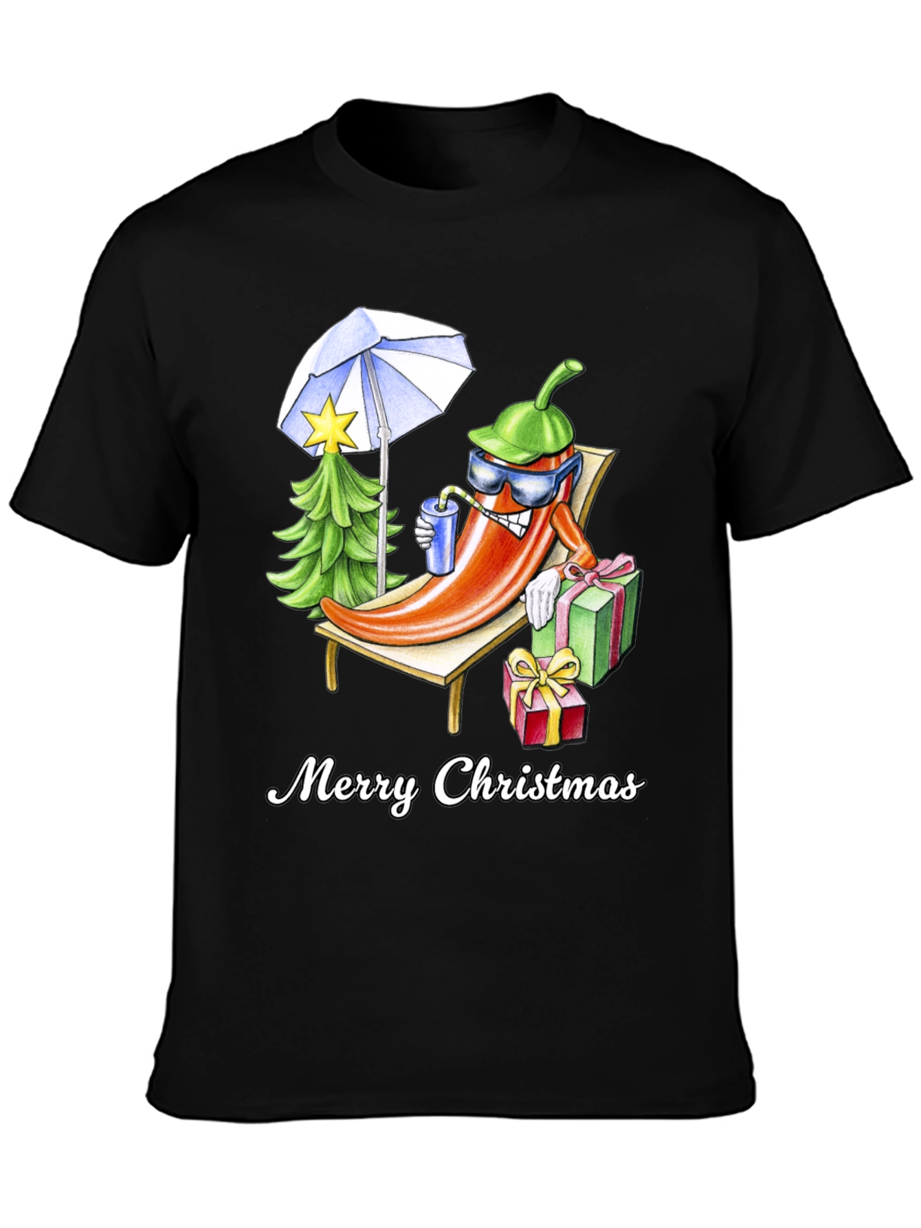 Holiday Heat T-Shirt: Merry Christmas Pepper Design