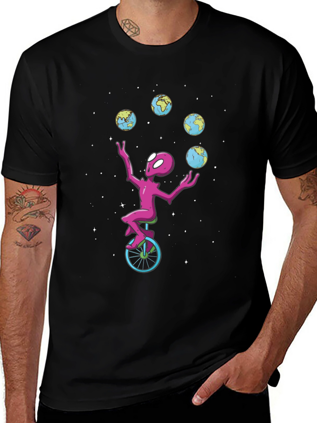 Alien Juggling Globes T-Shirt