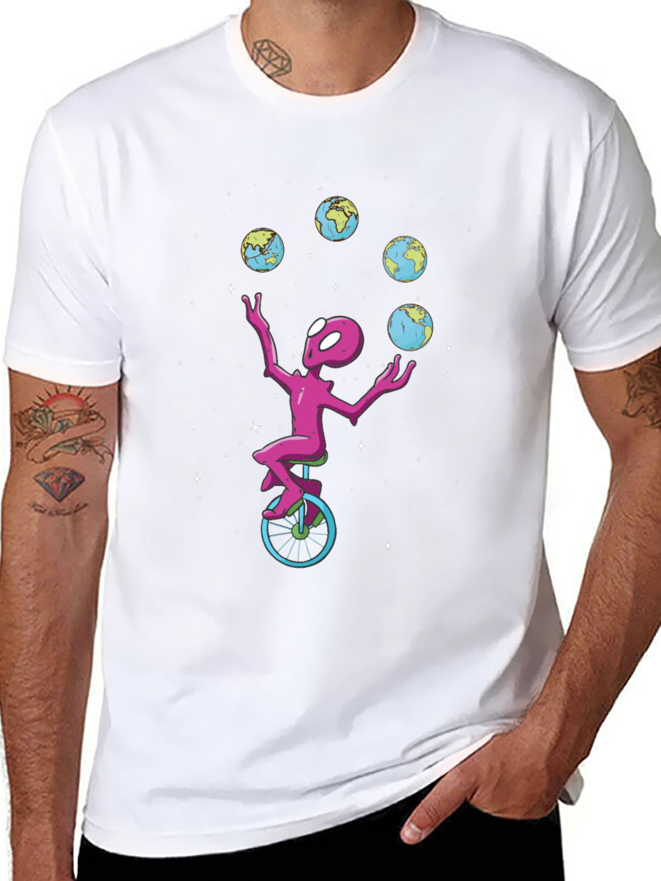 Alien Juggling Globes T-Shirt