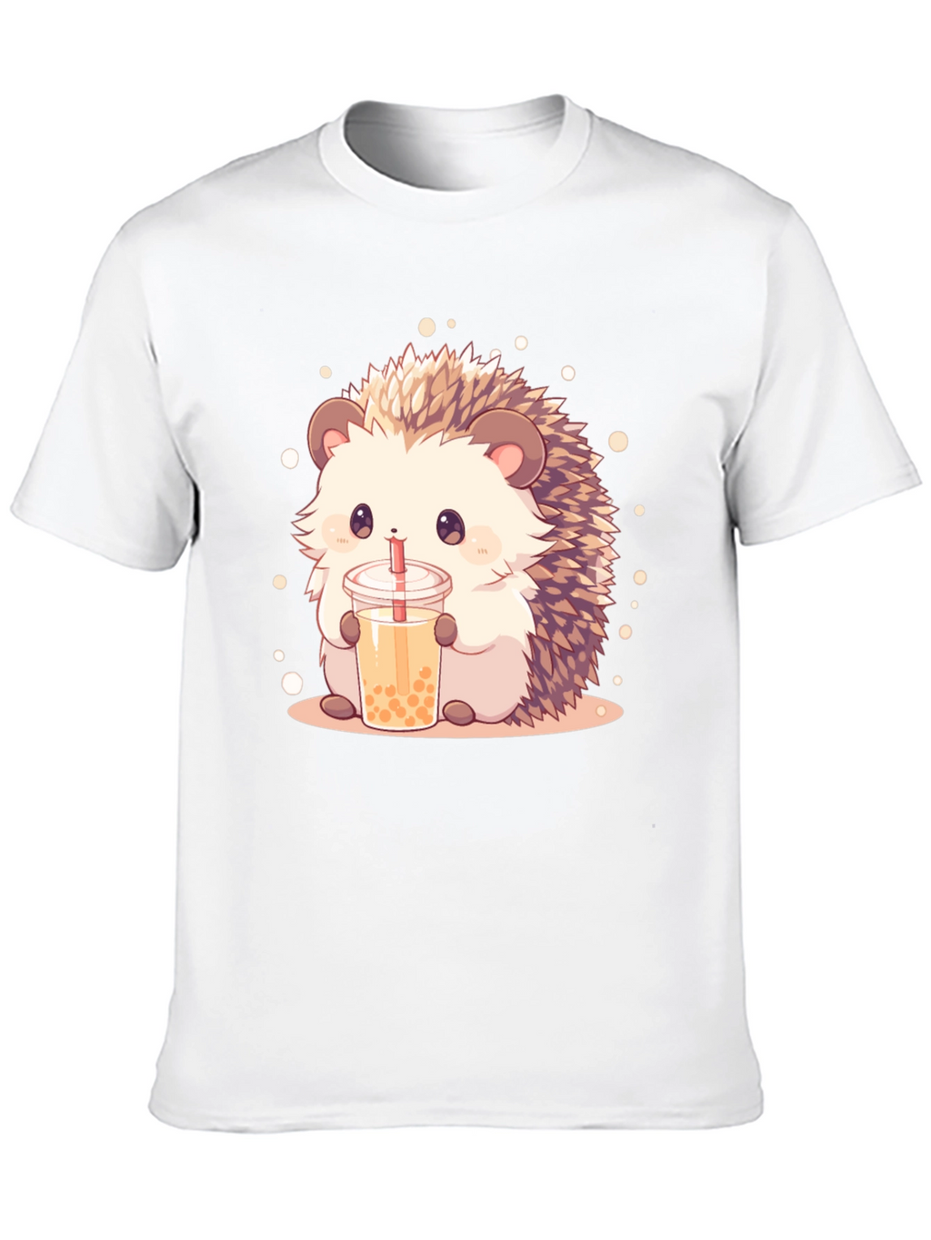 Cute Hedgehog Bubble Tea Graphic T-Shirt