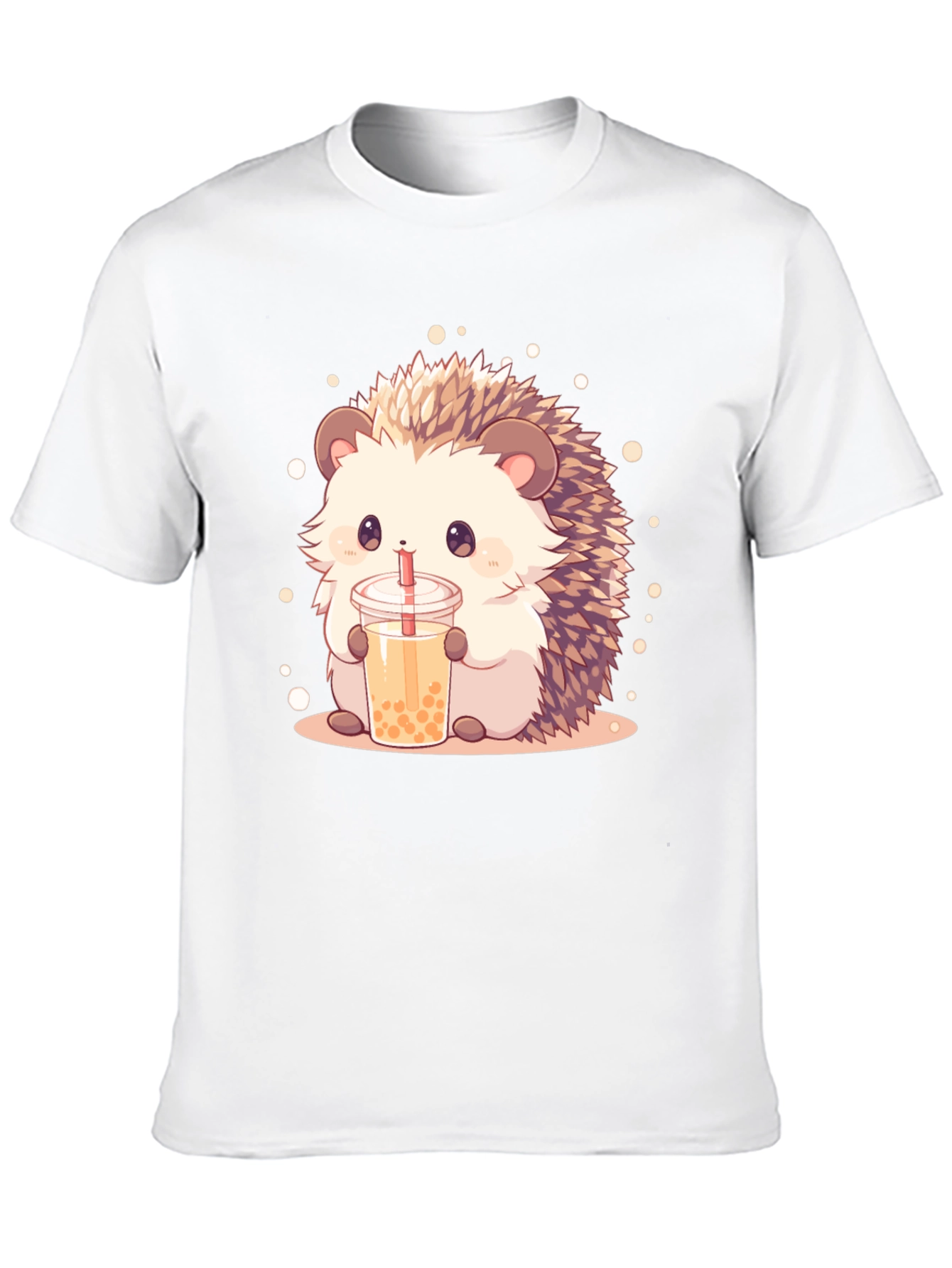 Cute Hedgehog Bubble Tea Graphic T-Shirt