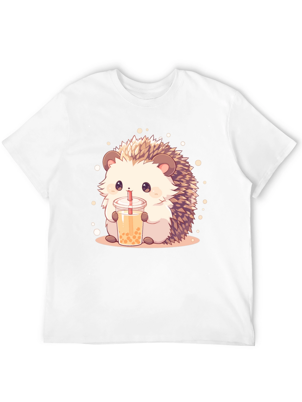 Cute Hedgehog Bubble Tea Graphic T-Shirt