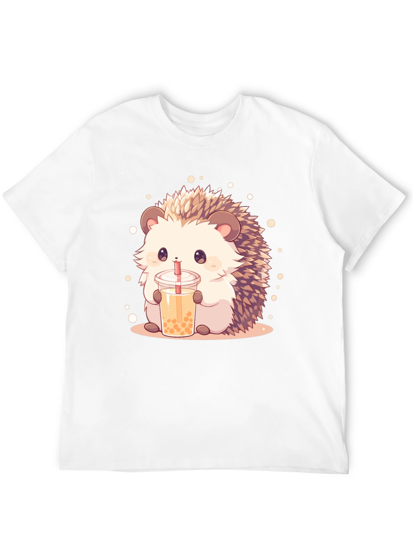 Cute Hedgehog Bubble Tea Graphic T-Shirt