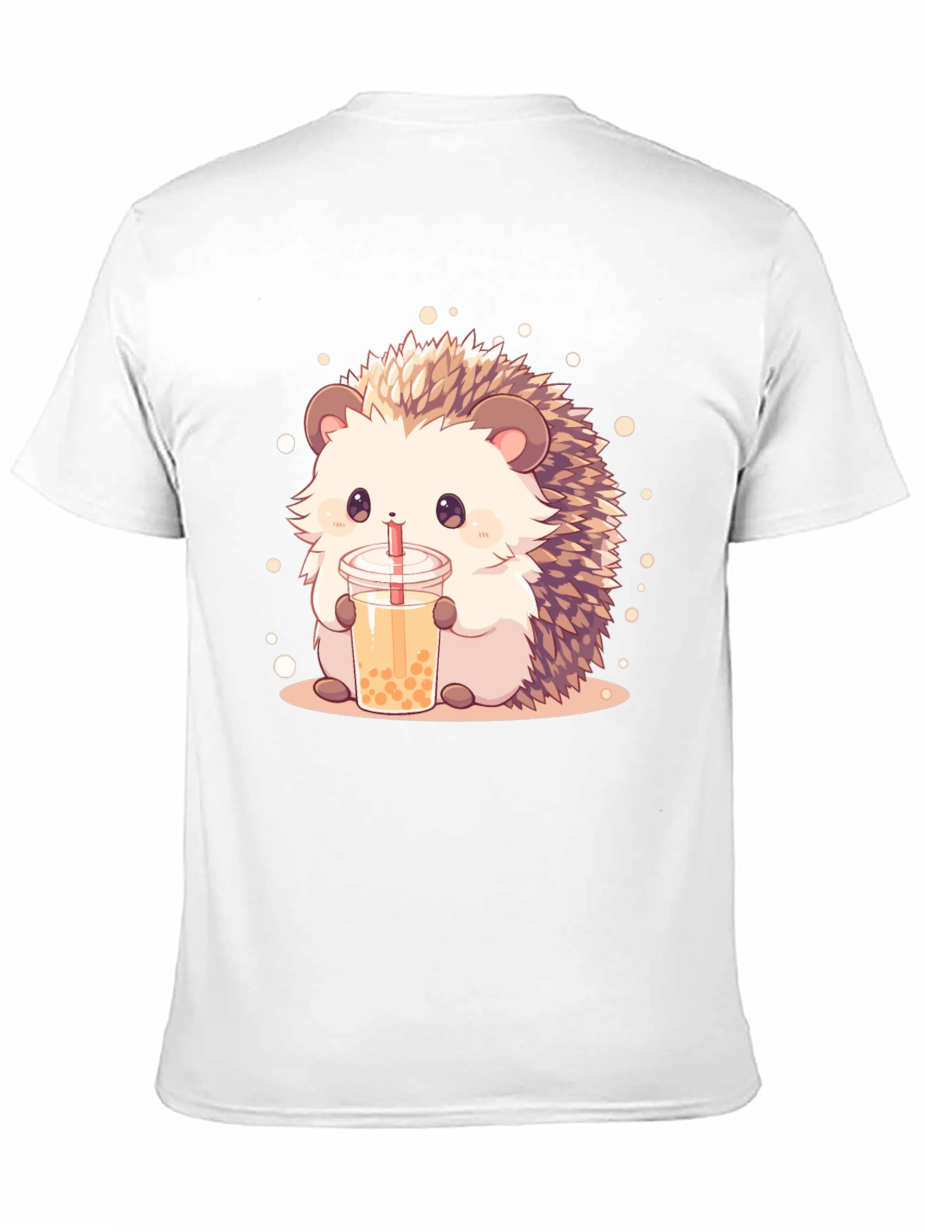 Cute Hedgehog Bubble Tea Graphic T-Shirt