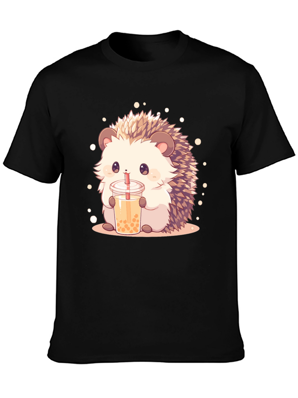 Cute Hedgehog Bubble Tea Graphic T-Shirt