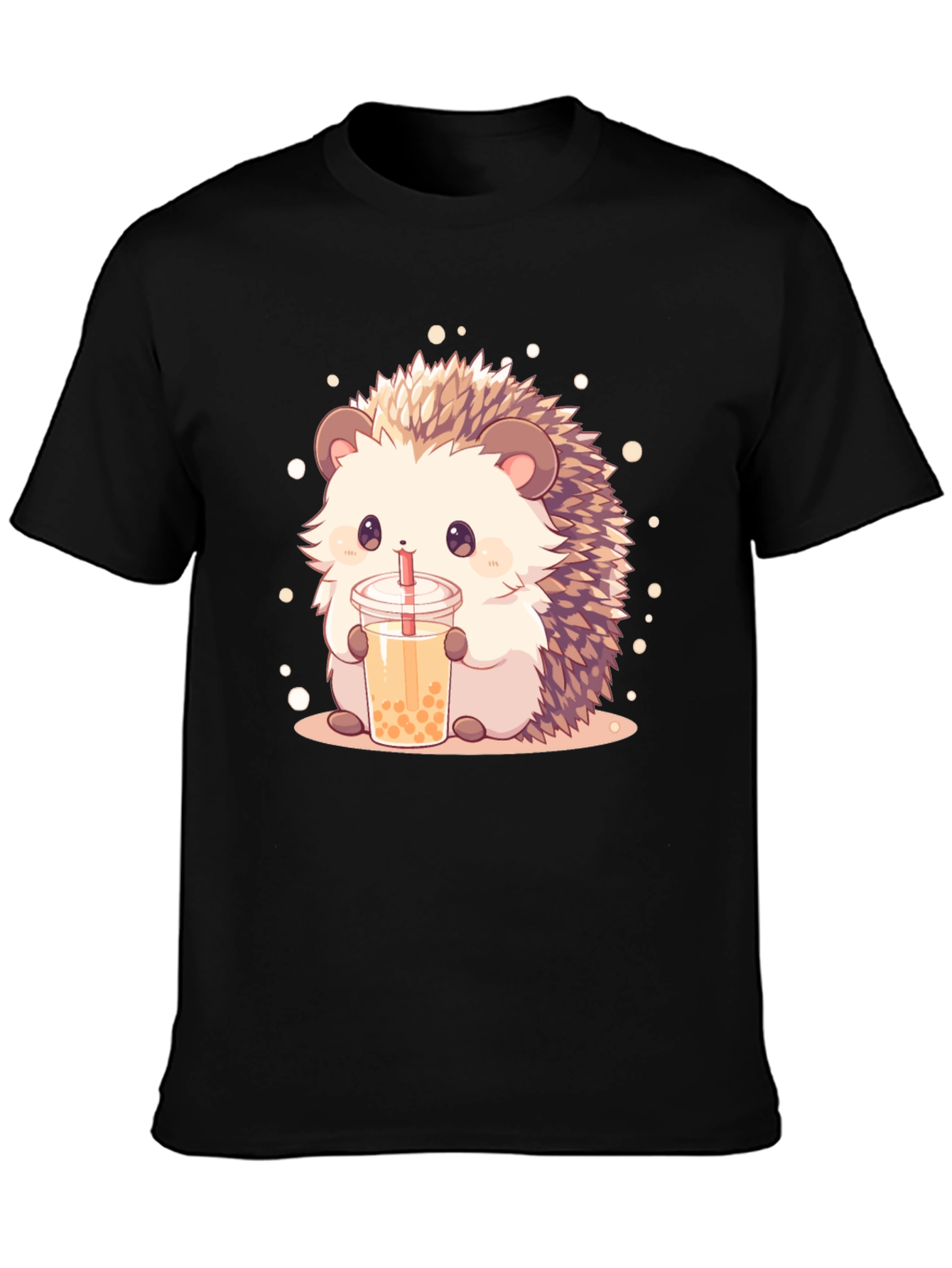 Cute Hedgehog Bubble Tea Graphic T-Shirt