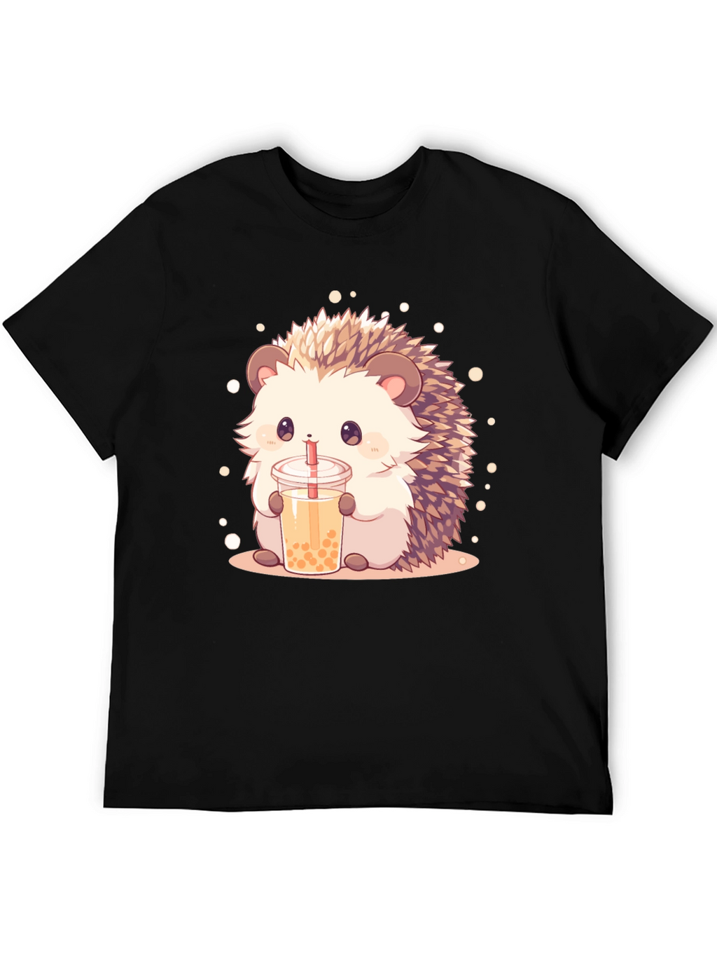 Cute Hedgehog Bubble Tea Graphic T-Shirt