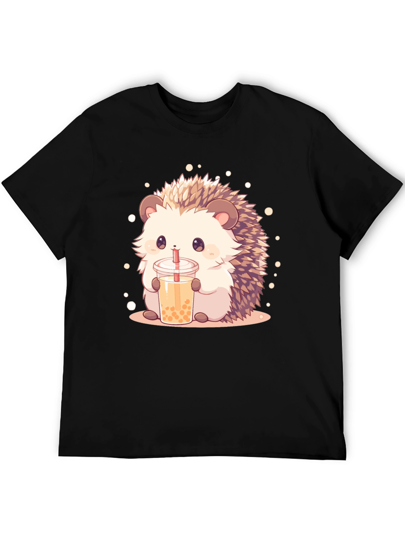 Cute Hedgehog Bubble Tea Graphic T-Shirt