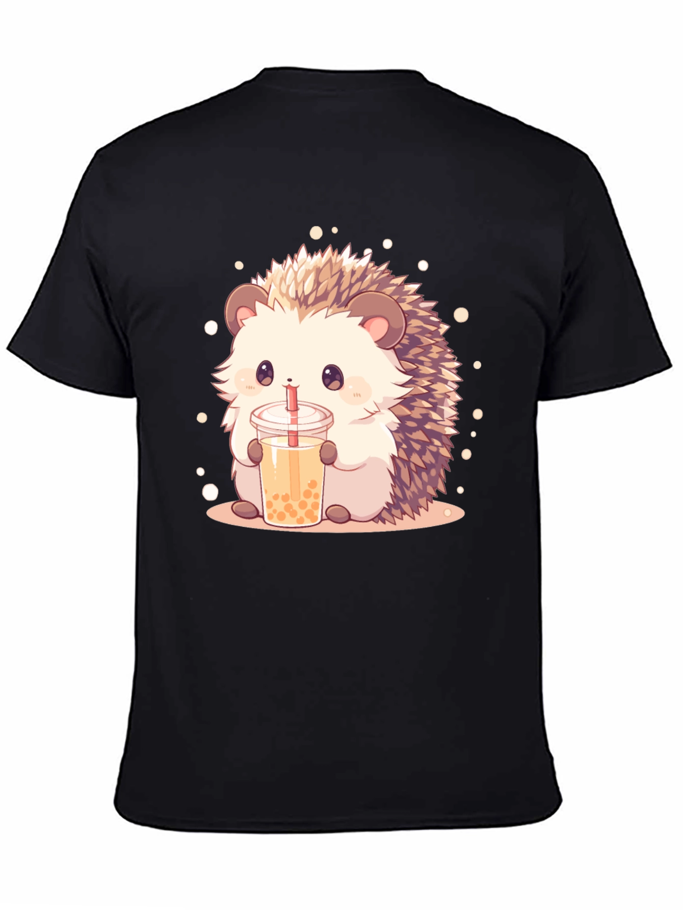 Cute Hedgehog Bubble Tea Graphic T-Shirt