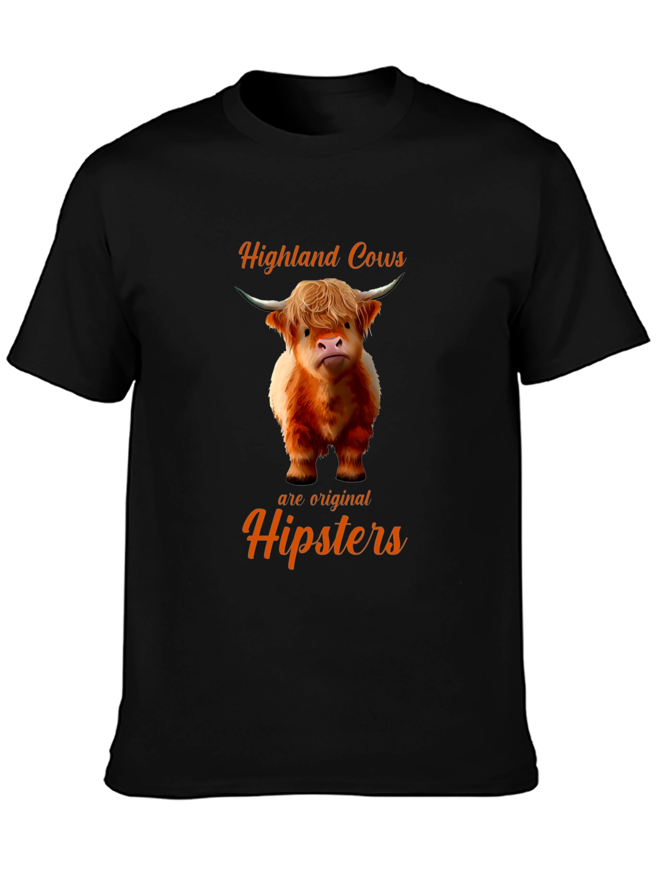 Highland Cow Hipster T-Shirt - Original Style