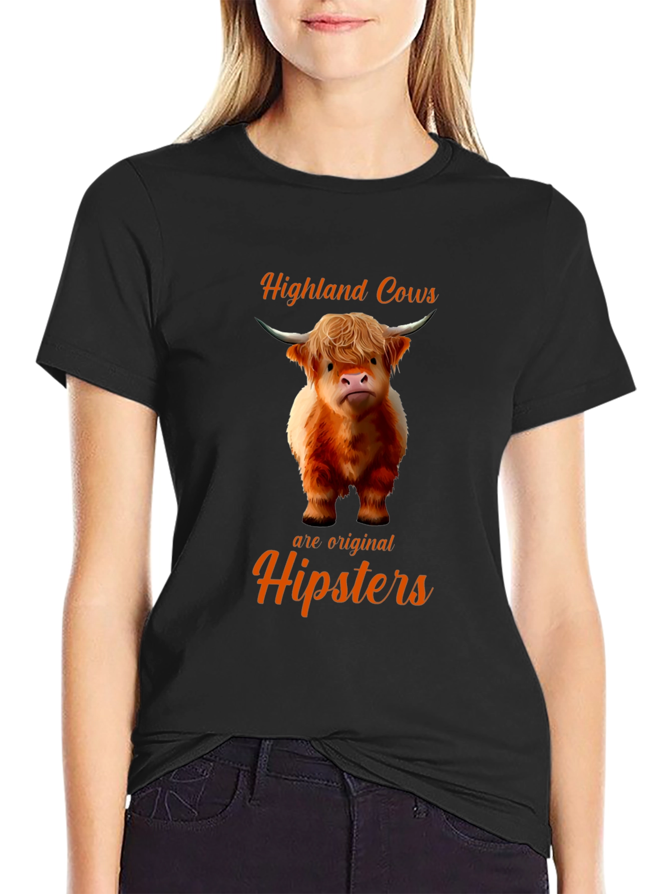 Highland Cow Hipster T-Shirt - Original Style