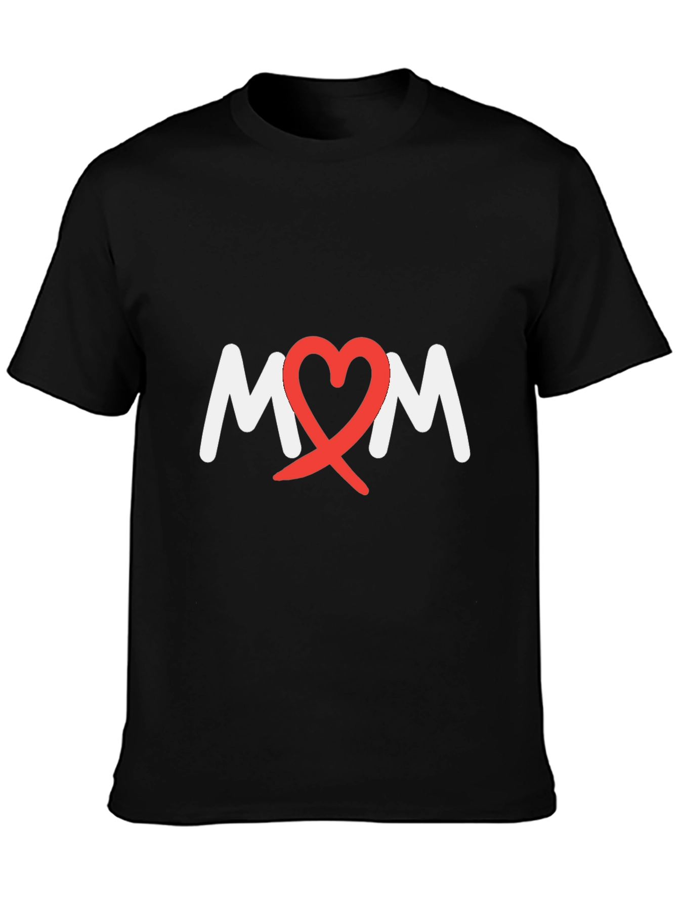 Heart Mom Tee - Black Cotton Blend T-Shirt