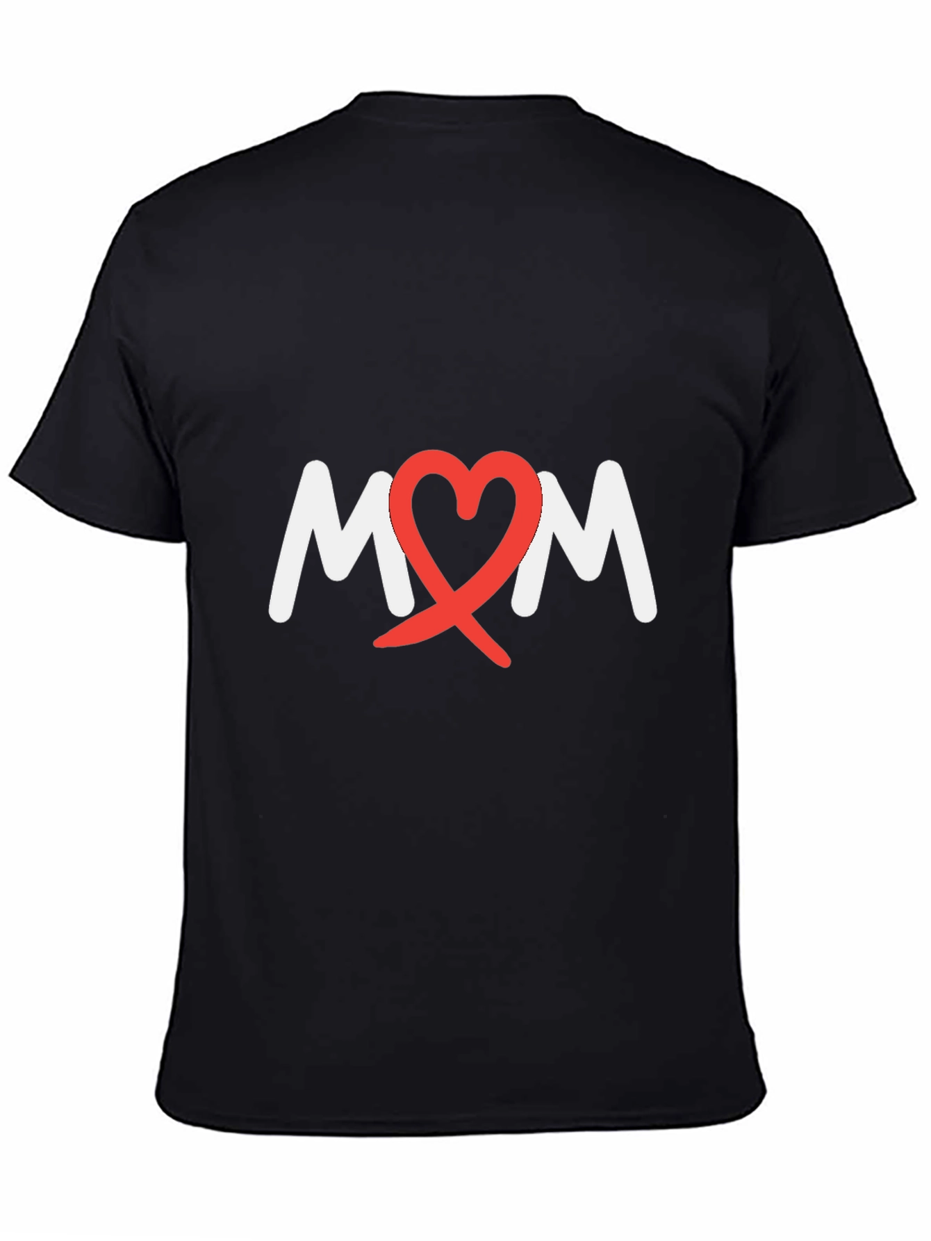 Heart Mom Tee - Black Cotton Blend T-Shirt