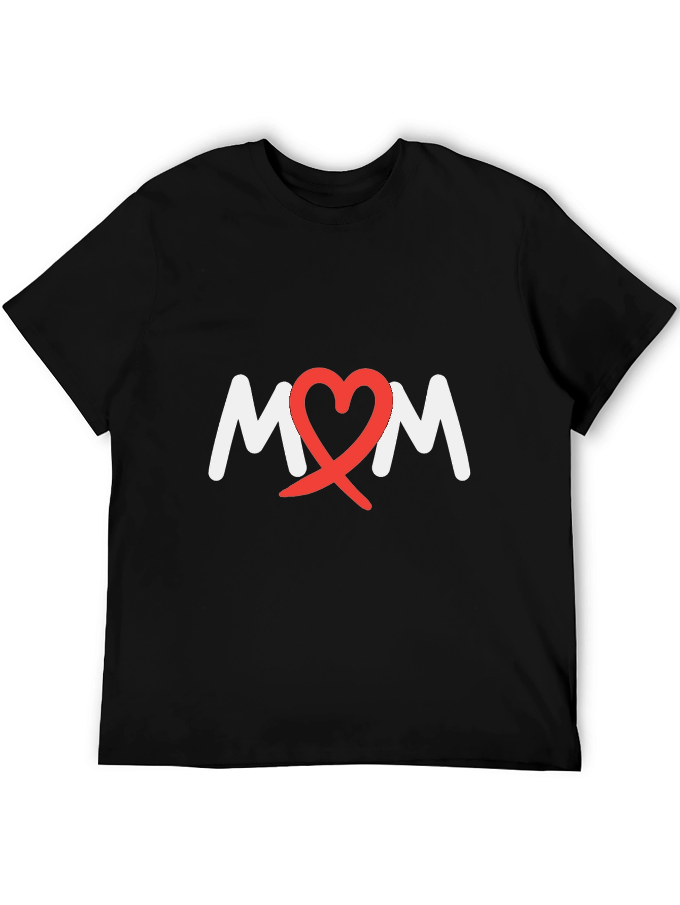 Heart Mom Tee - Black Cotton Blend T-Shirt