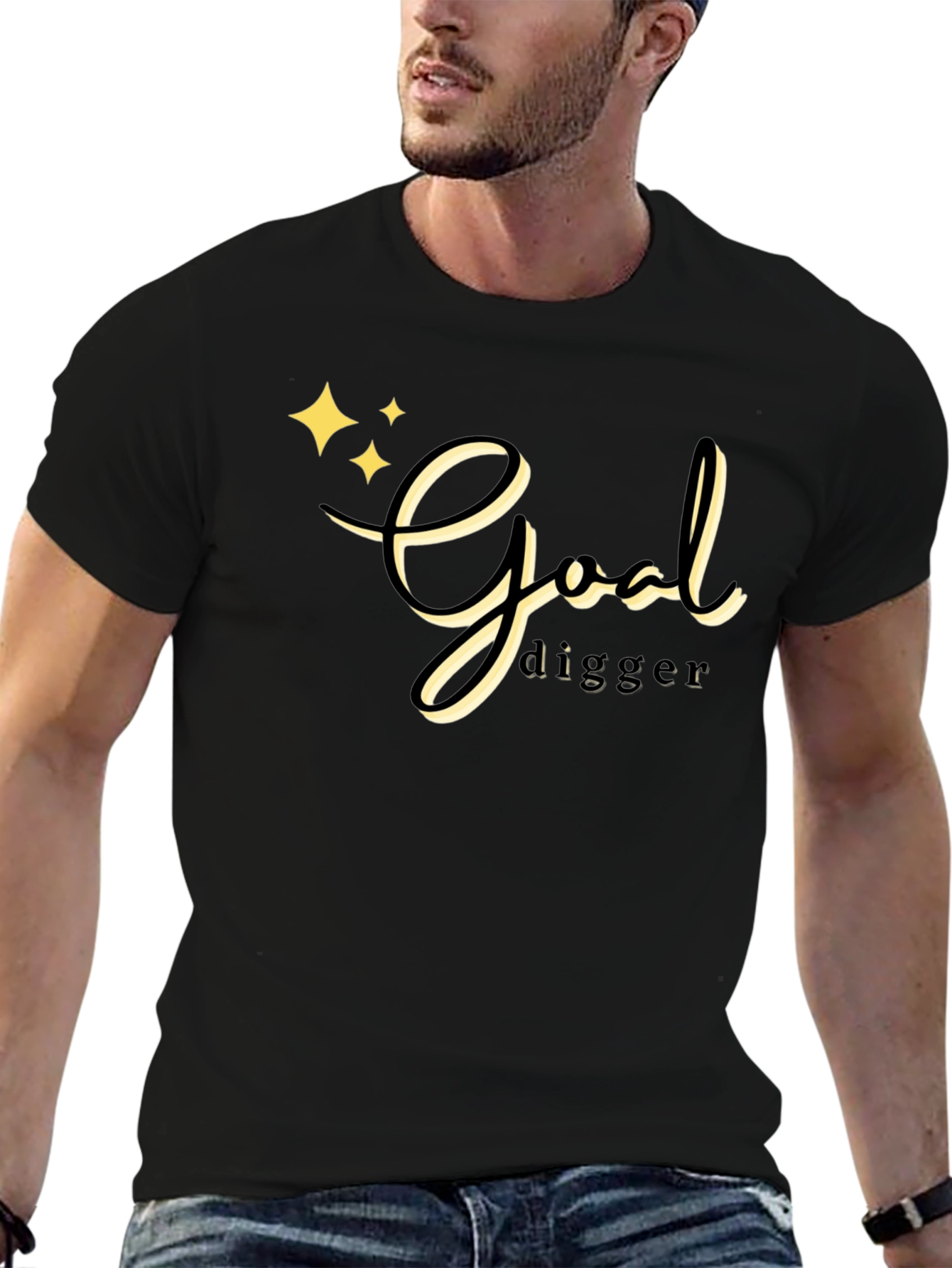 Goal Digger Black T-Shirt for Men
