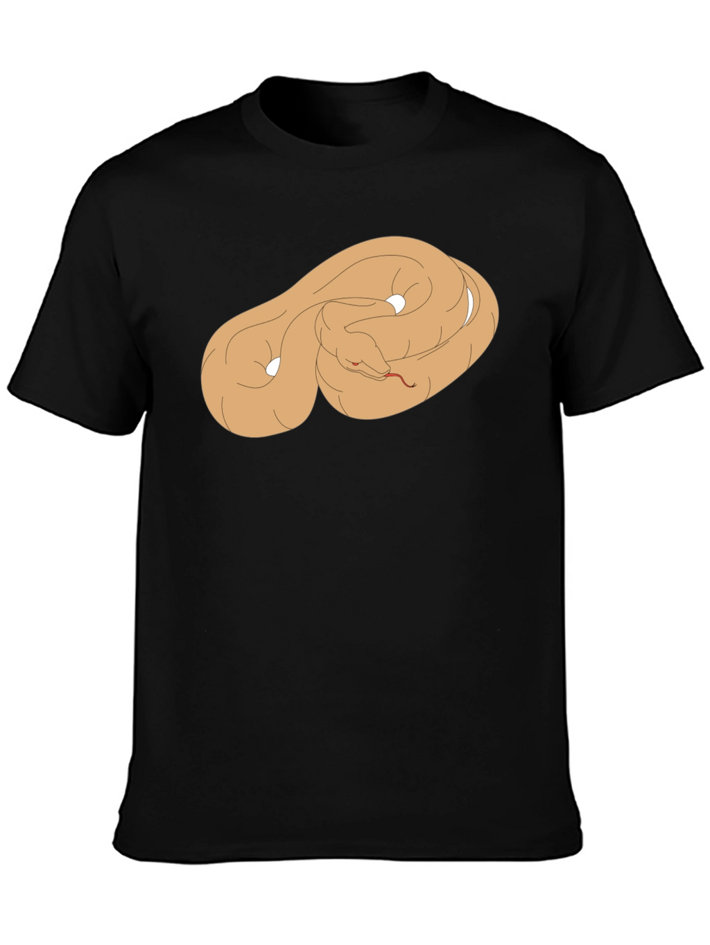 Black T-Shirt with Coiled Snake Graphic