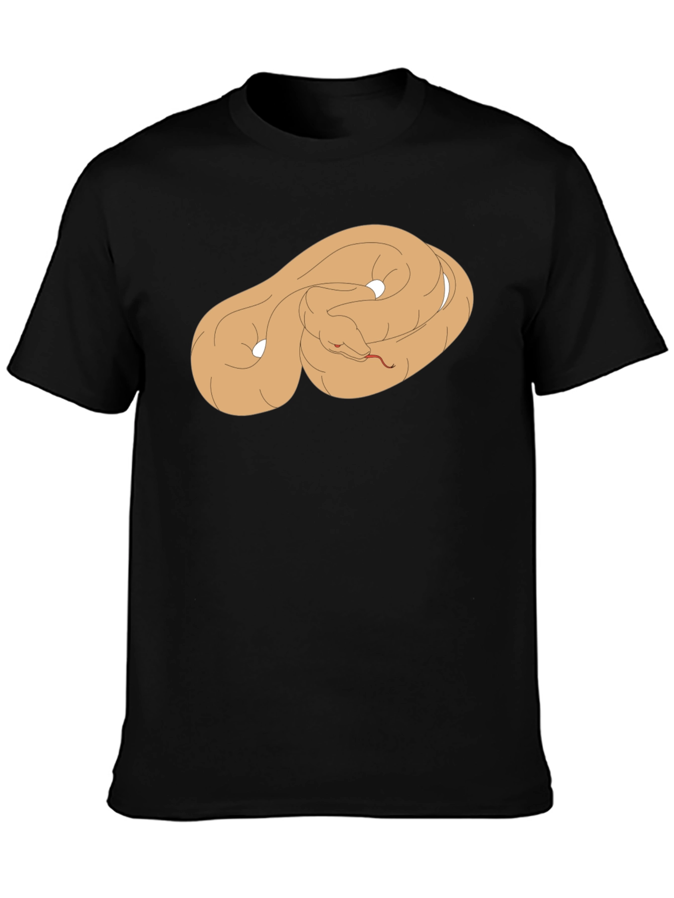 Black T-Shirt with Coiled Snake Graphic