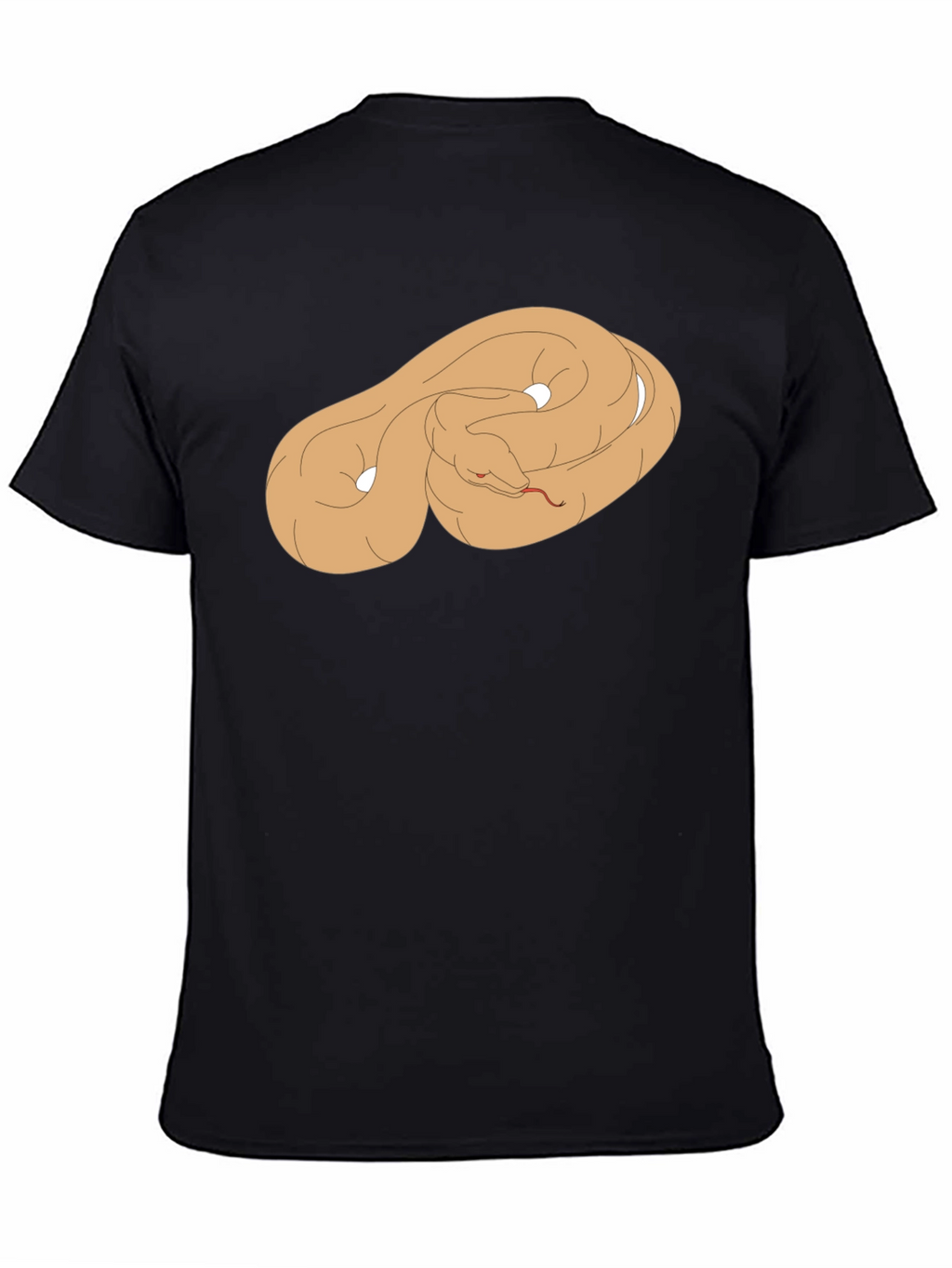 Black T-Shirt with Coiled Snake Graphic