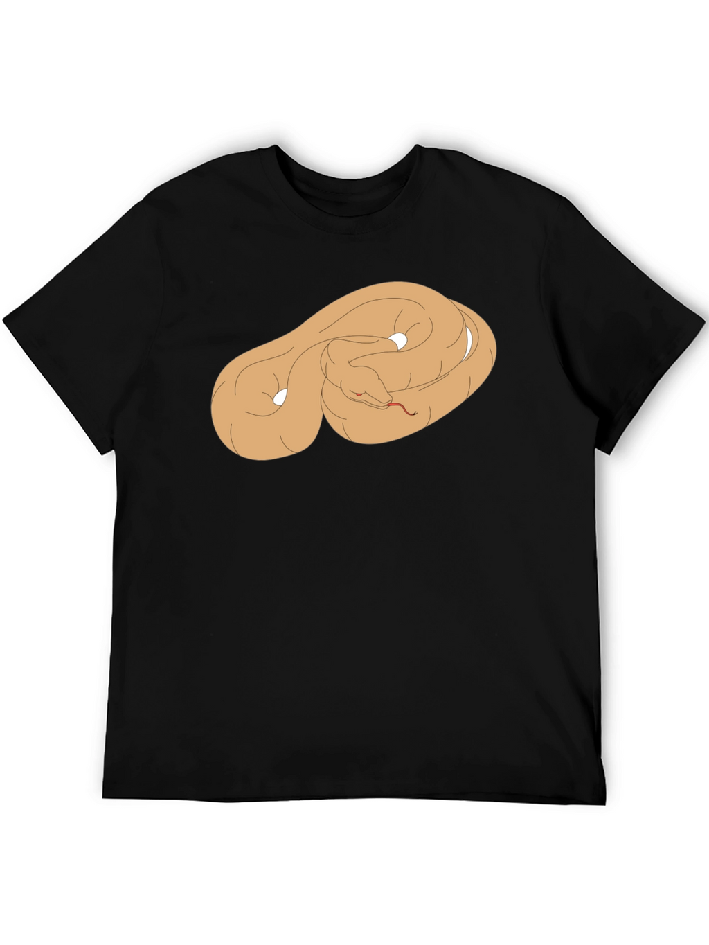 Black T-Shirt with Coiled Snake Graphic