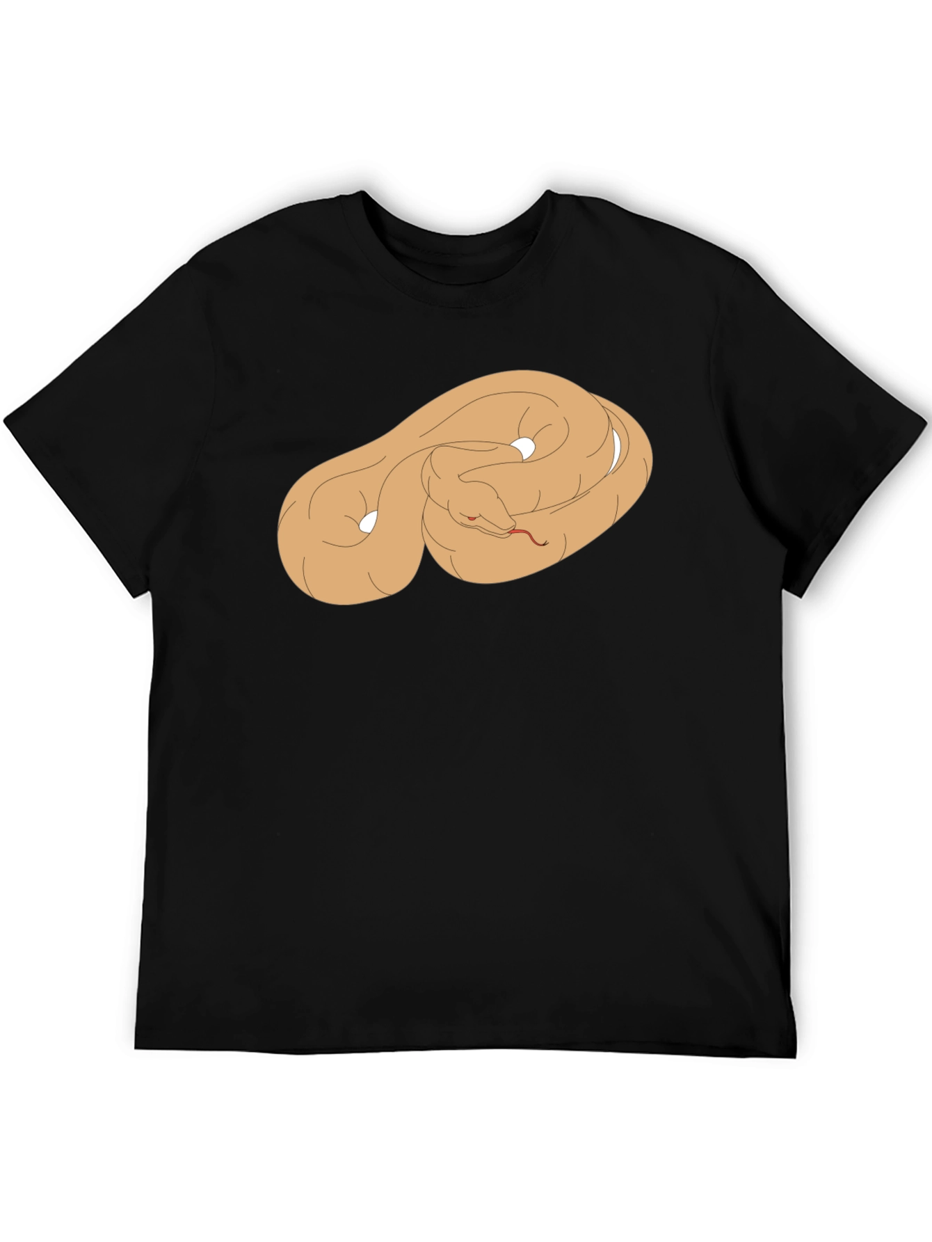 Black T-Shirt with Coiled Snake Graphic