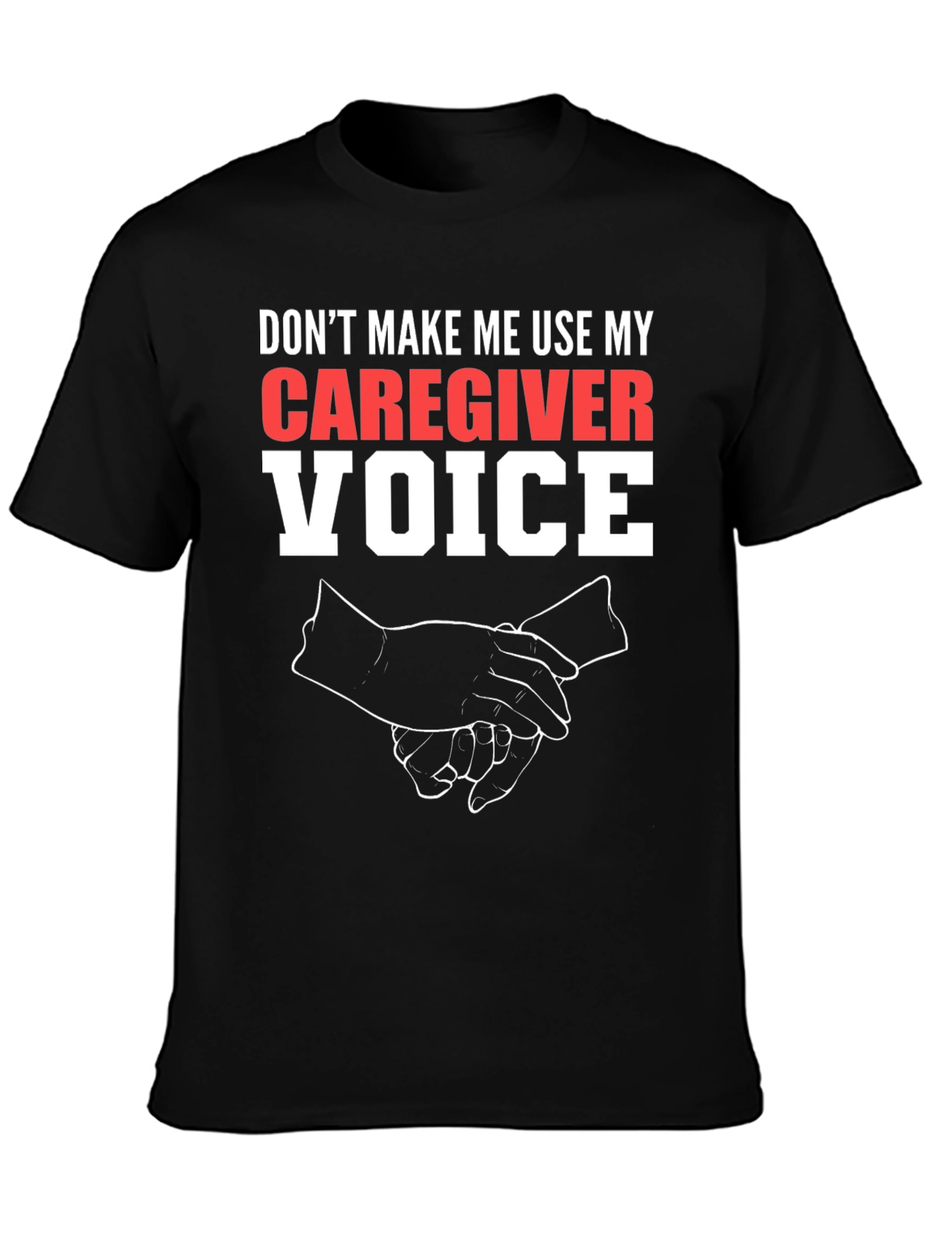 Caregiver Voice Graphic Tee - Black Cotton
