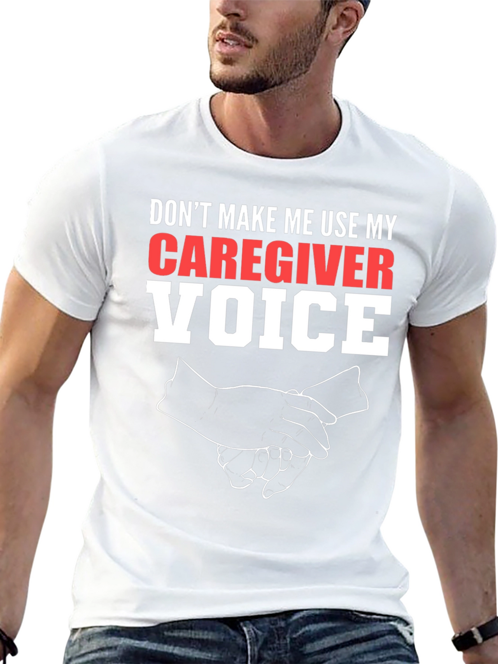 Caregiver Voice Graphic Tee - Black Cotton