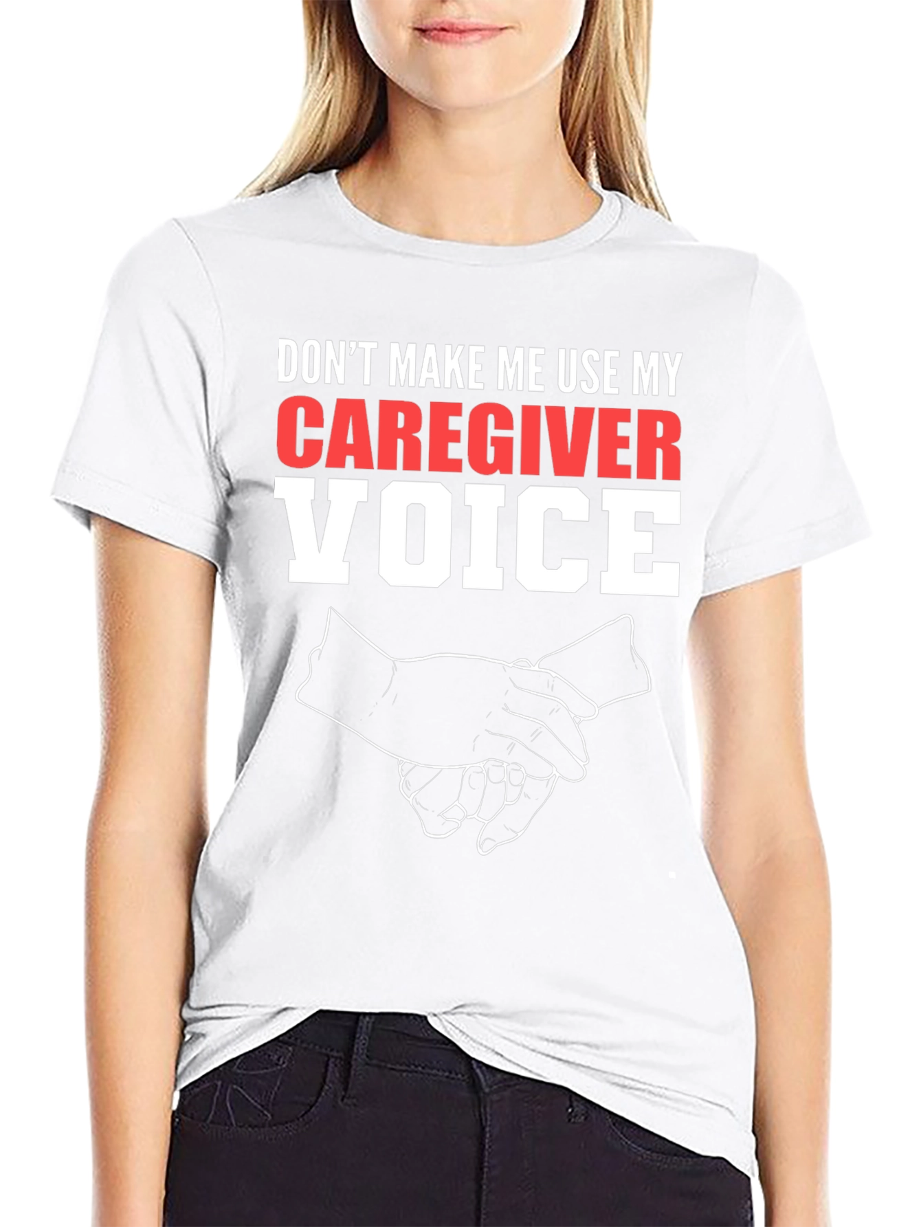 Caregiver Voice Graphic Tee - Black Cotton