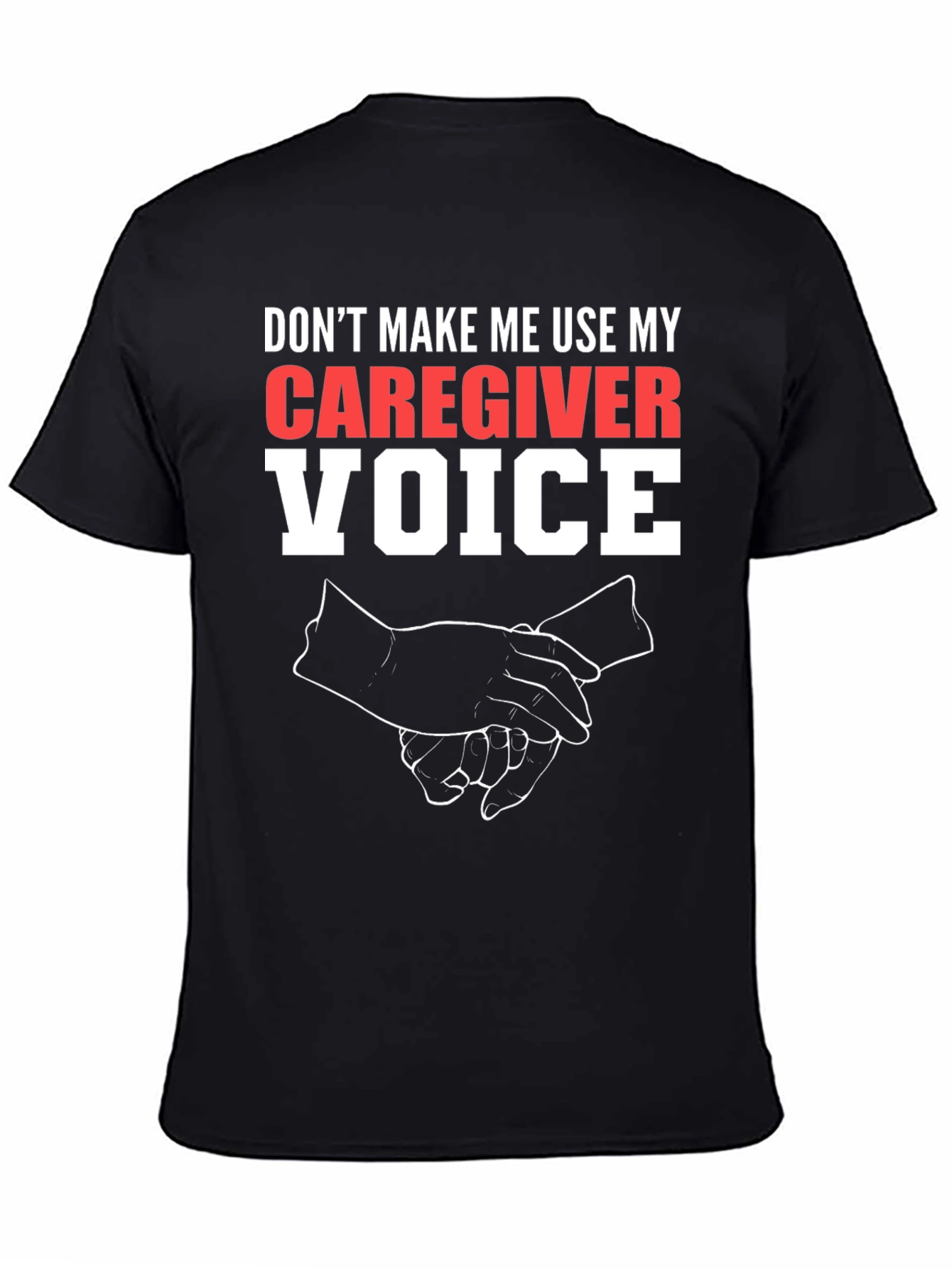 Caregiver Voice Graphic Tee - Black Cotton