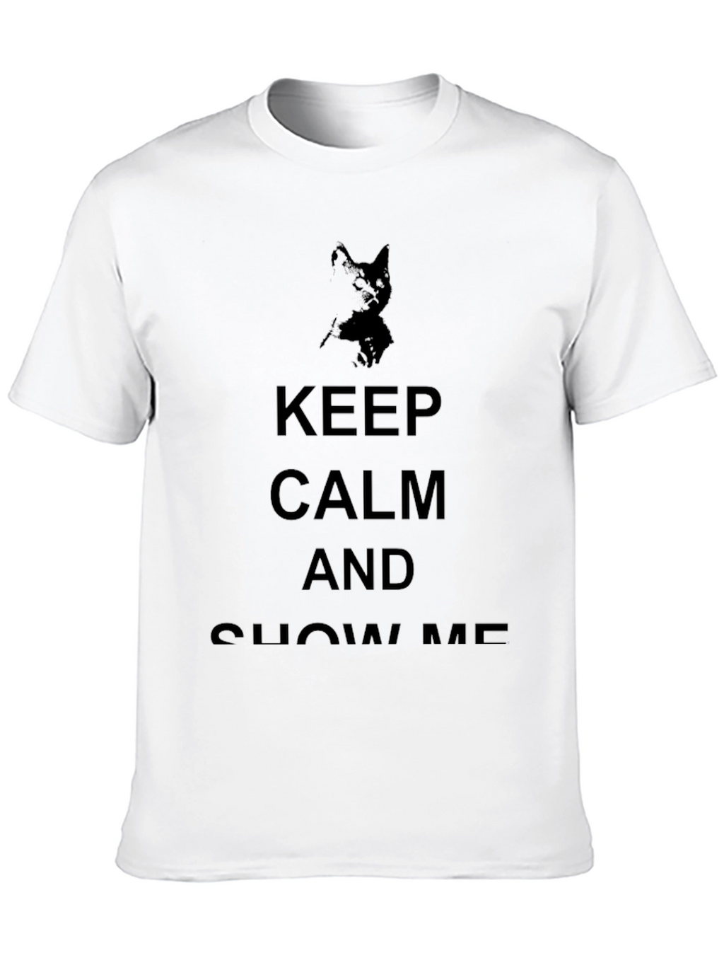 Keep Calm Cat Graphic Black T-Shirt