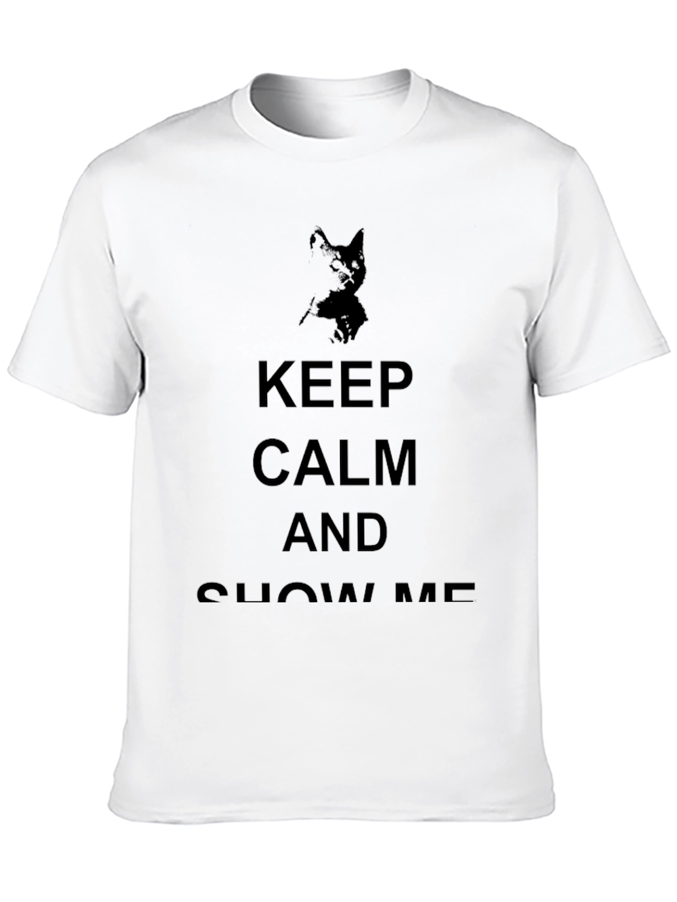 Keep Calm Cat Graphic Black T-Shirt