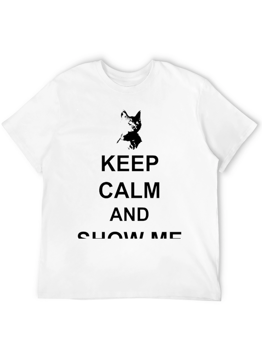 Keep Calm Cat Graphic Black T-Shirt