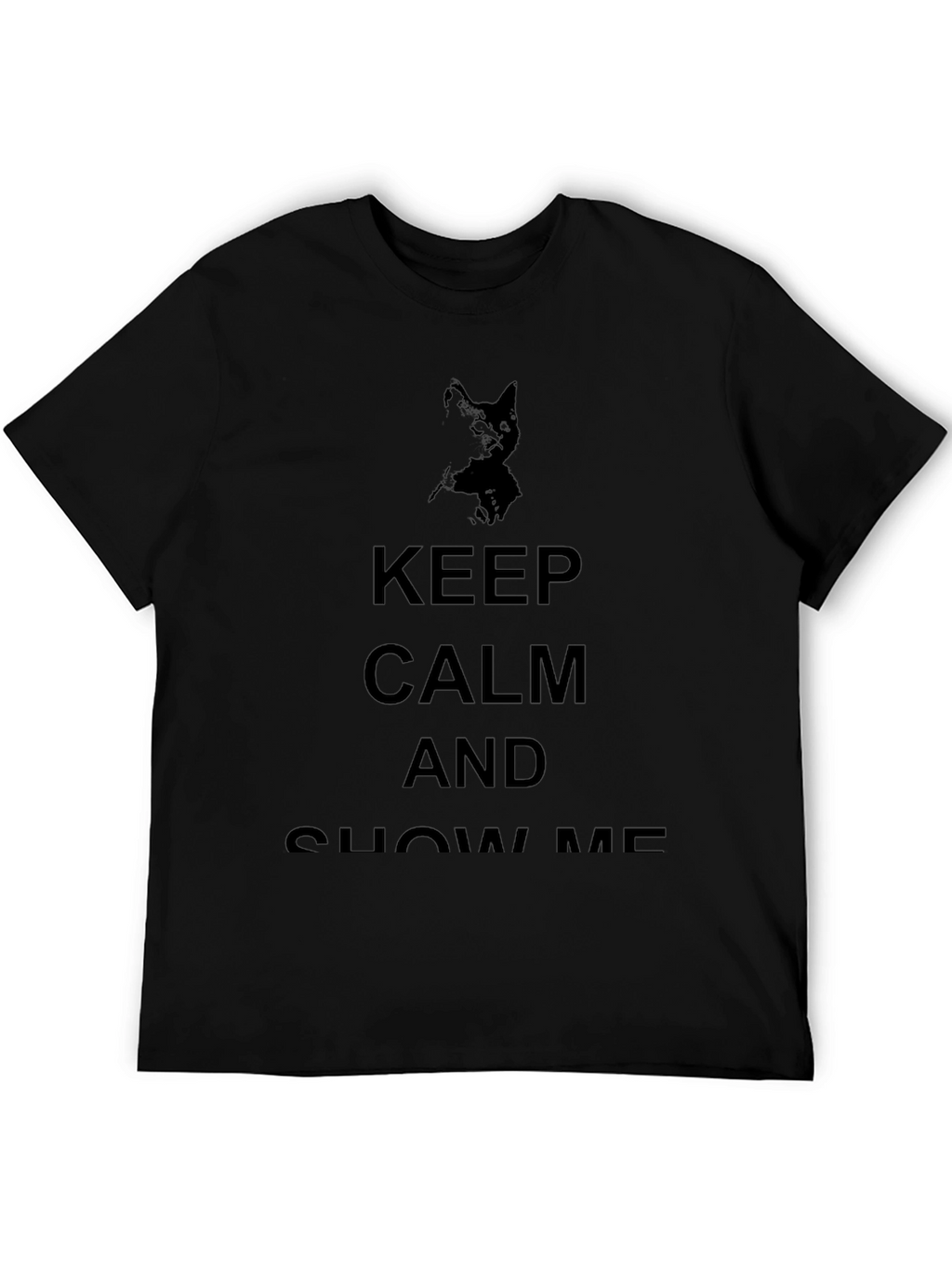 Keep Calm Cat Graphic Black T-Shirt