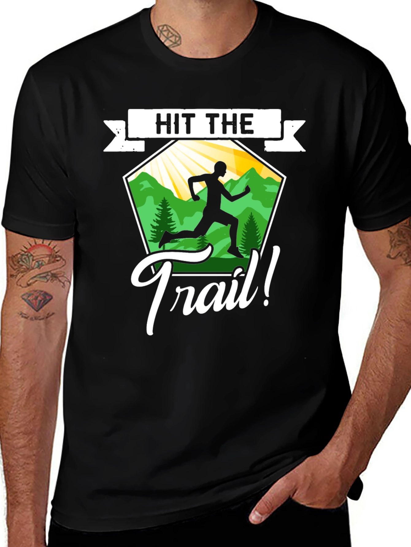Hit the Trail Graphic Tee - Nature Running Shirt