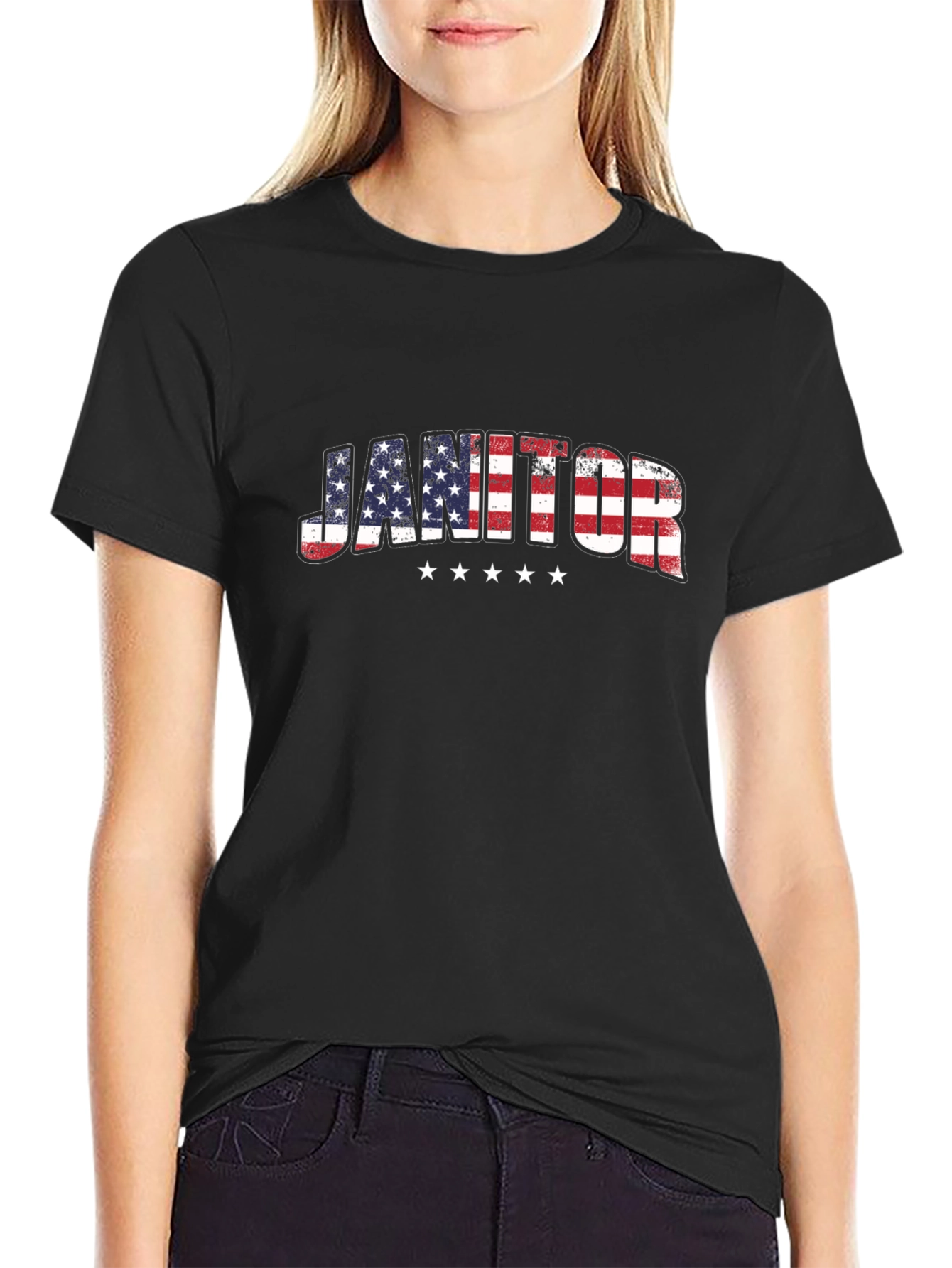 Janitor USA Flag T-Shirt - Patriotic Pride