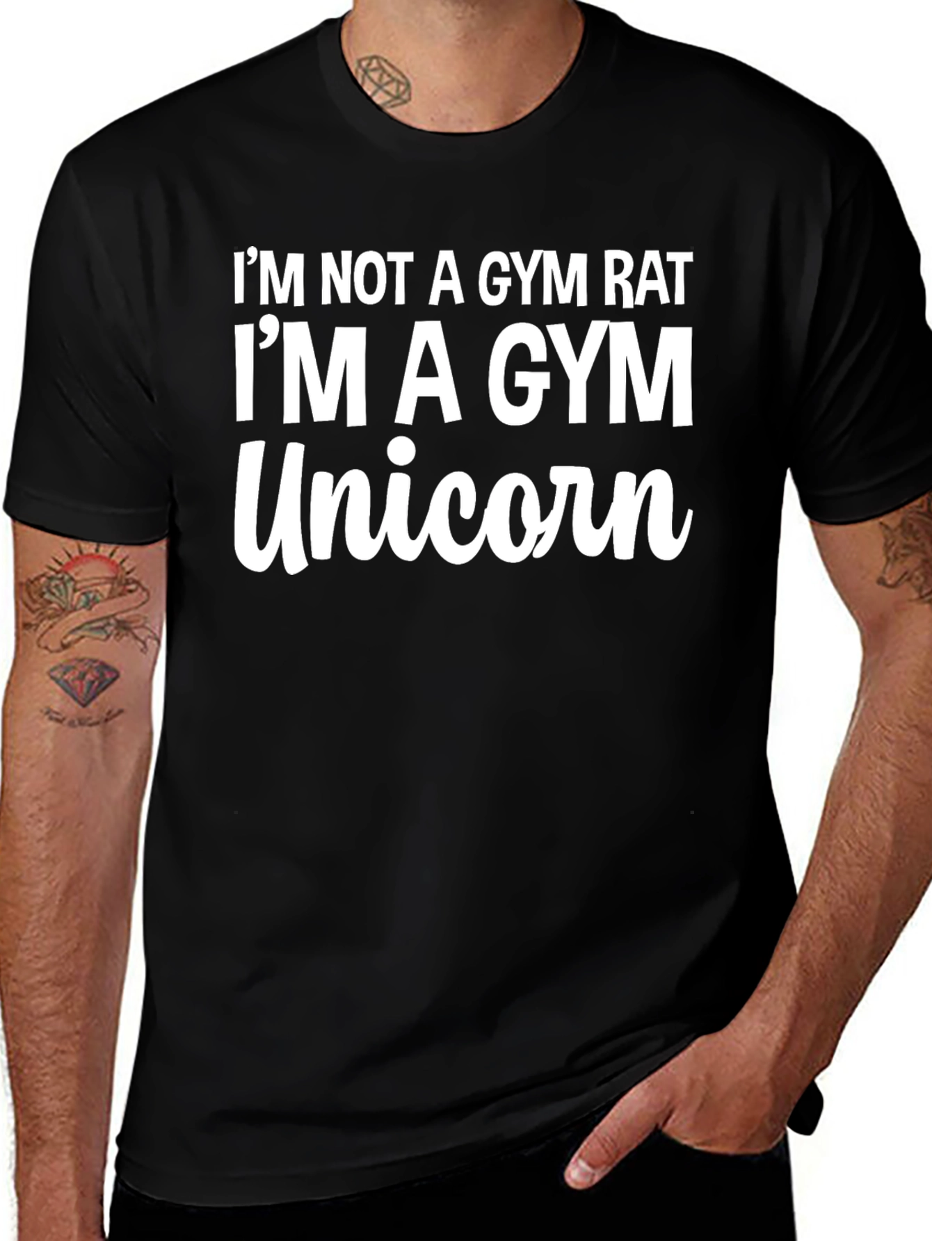 Gym Unicorn Graphic Tee - Funny Workout Shirt