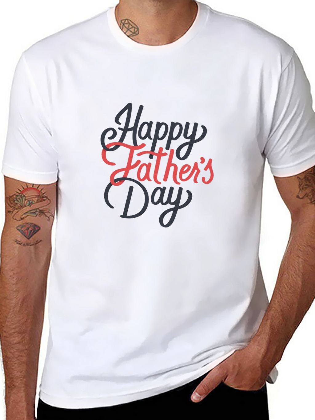 Happy Fathers Day Graphic Tee - Black