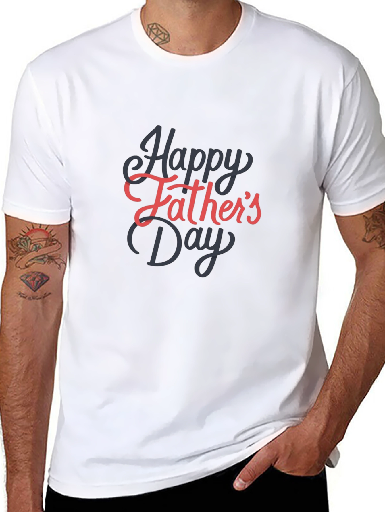 Happy Fathers Day Graphic Tee - Black