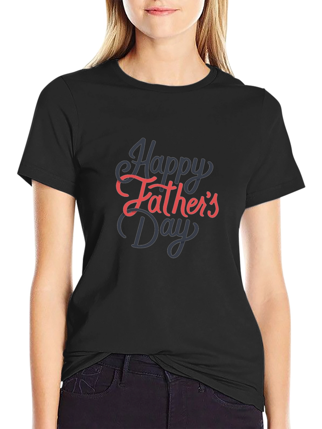Happy Fathers Day Graphic Tee - Black