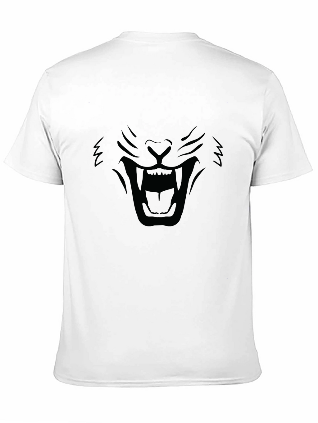 Black T-Shirt - Roaring Lion Face Design