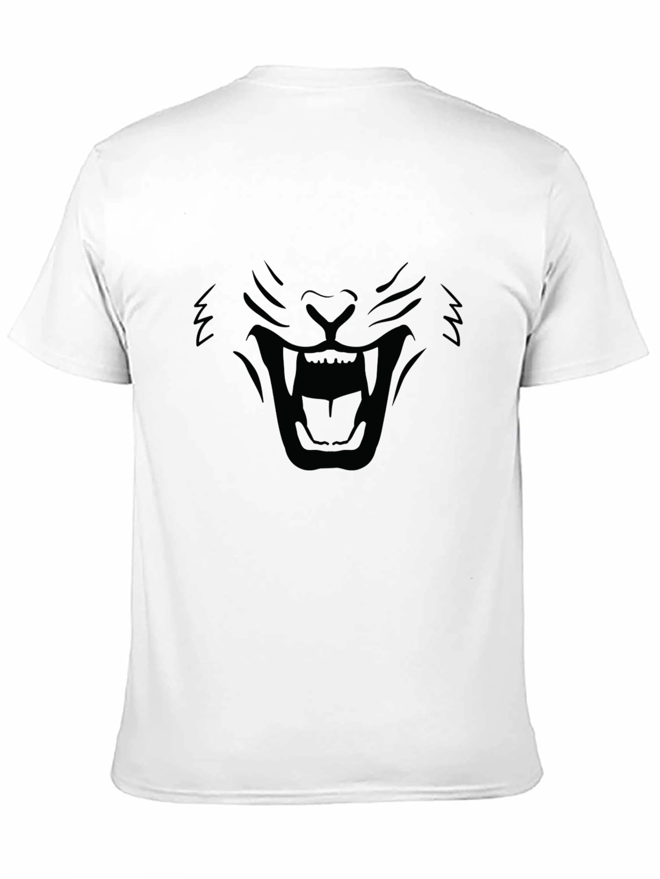 Black T-Shirt - Roaring Lion Face Design