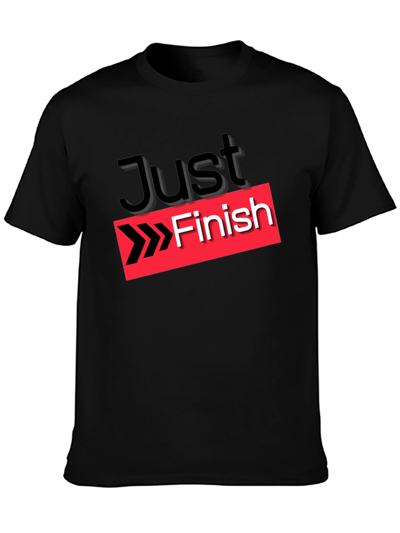 Just Finish Graphic Tee - Motivational Running Shirt